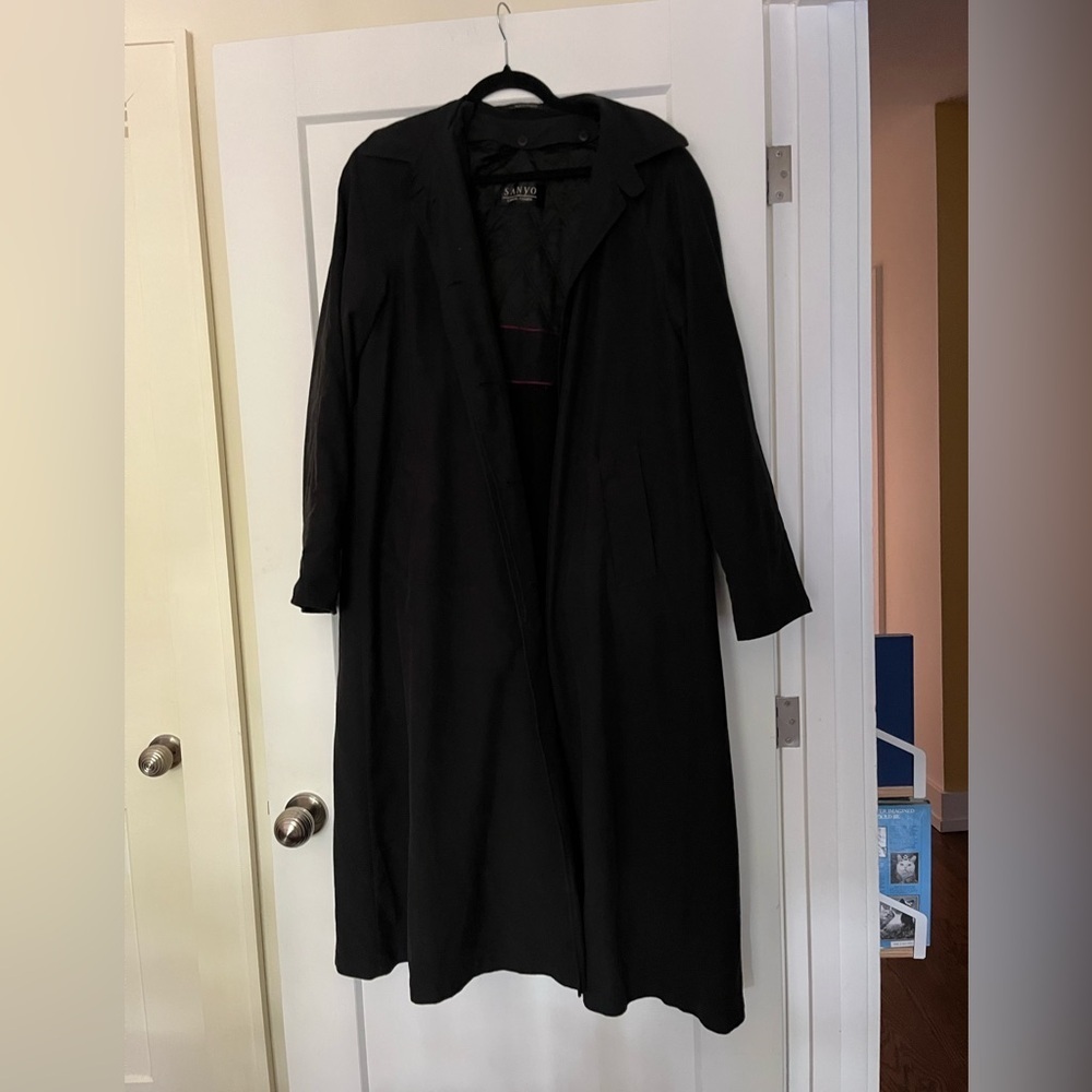 Vintage Relaxed Fit Oversized Sanyo Japan Designer Trench/Over Coat with Liner - Picture 3 of 11